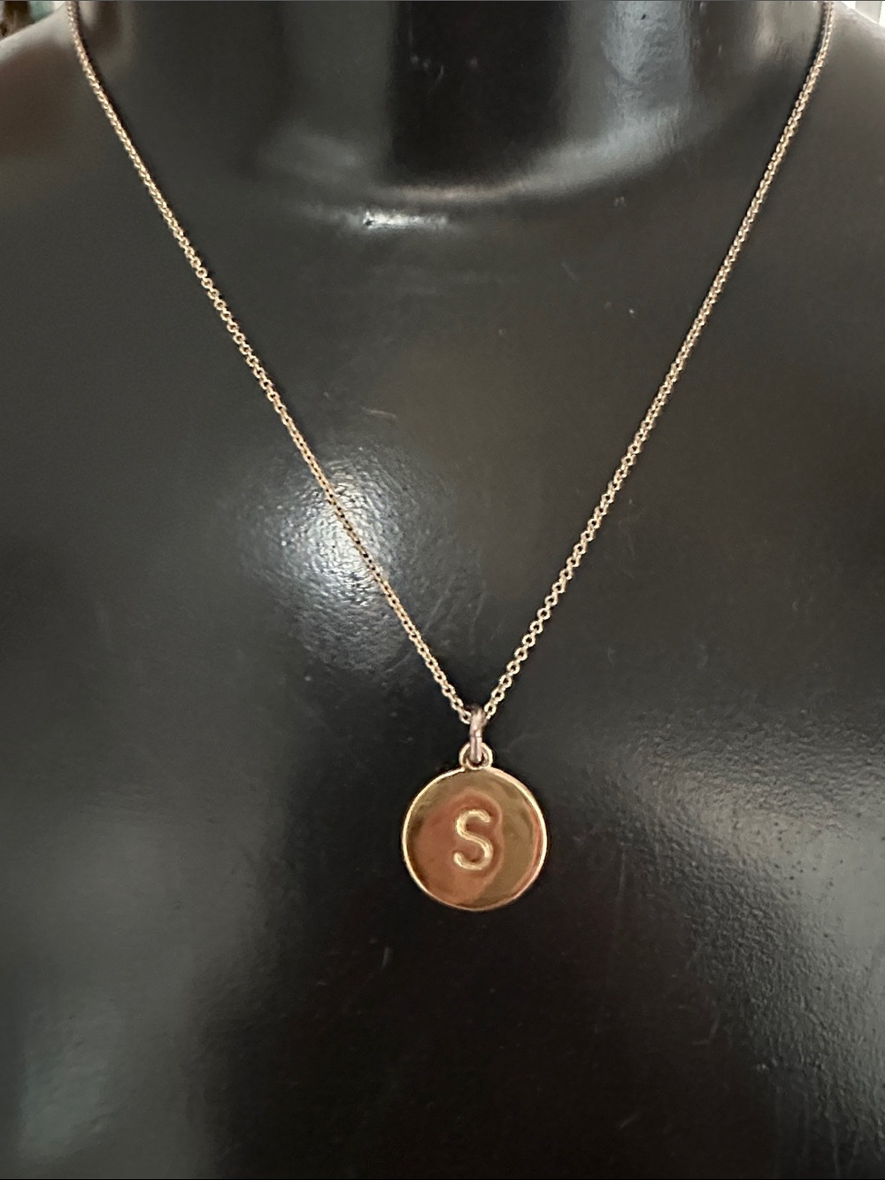 Kate Spade GUC goldtone “S” round pendant. “One in a million” on back